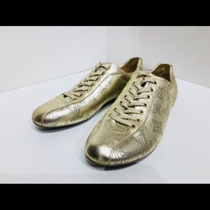 New Louis Vuitton gold metallic sneakers
